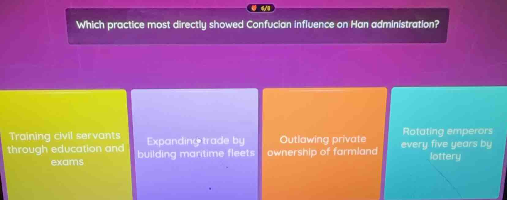 which practice most directly showed confucian influence on han administ…