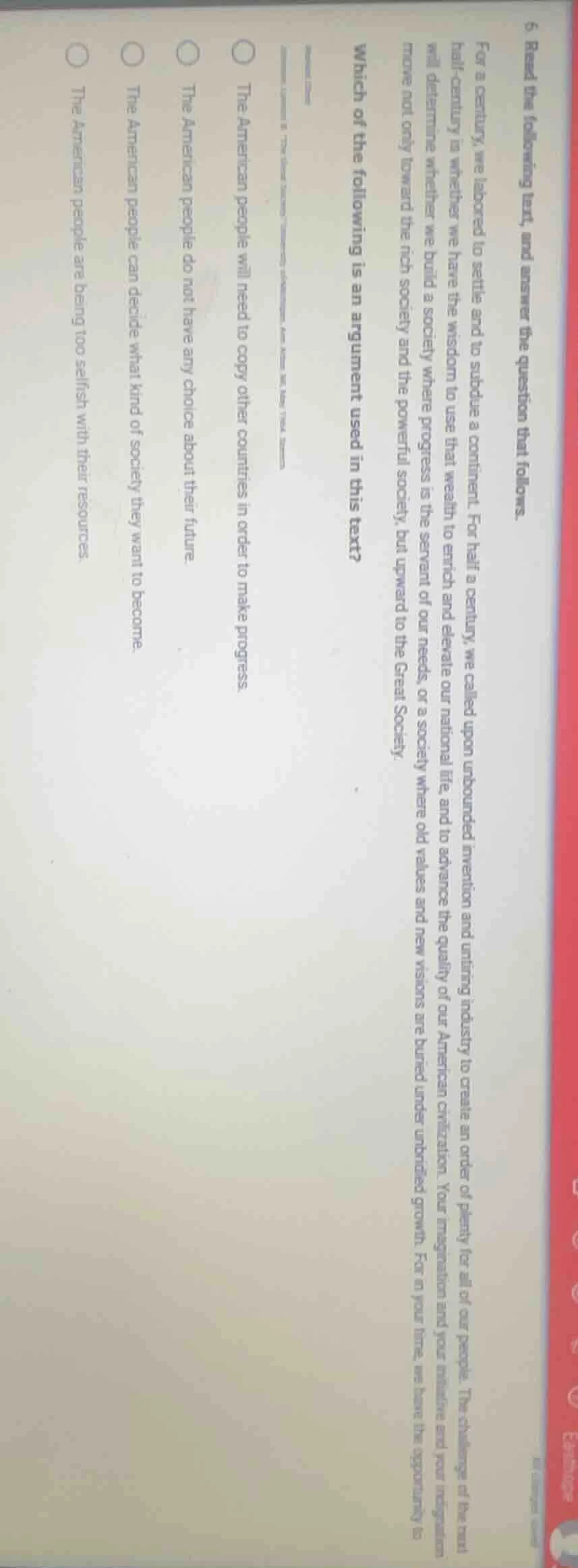6. read the following text, and answer the question that follows. for a…