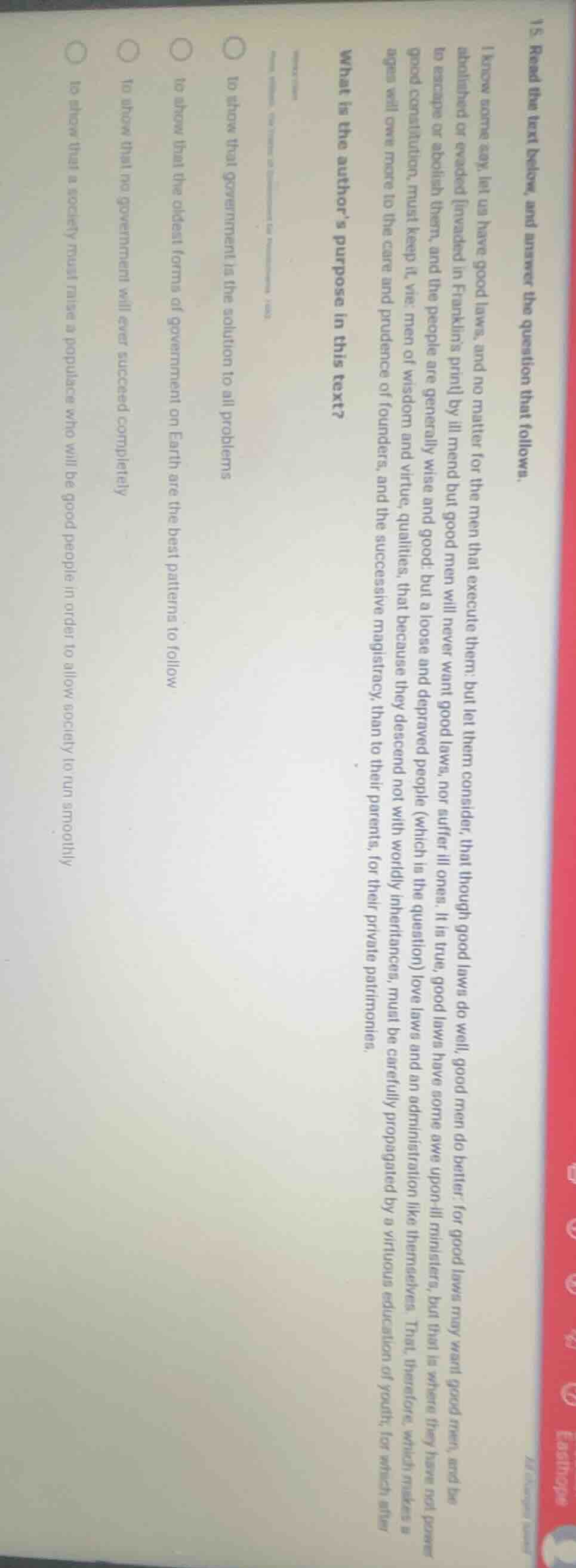 15. read the text below, and answer the question that follows. i know s…
