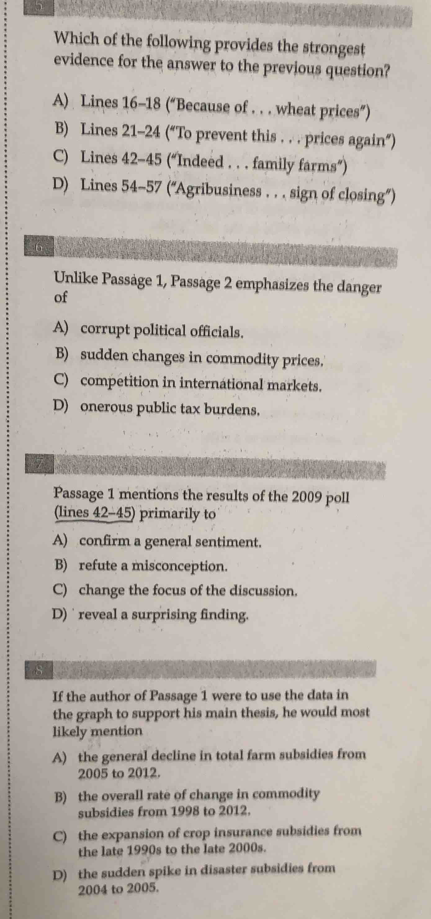 5 which of the following provides the strongest evidence for the answer…