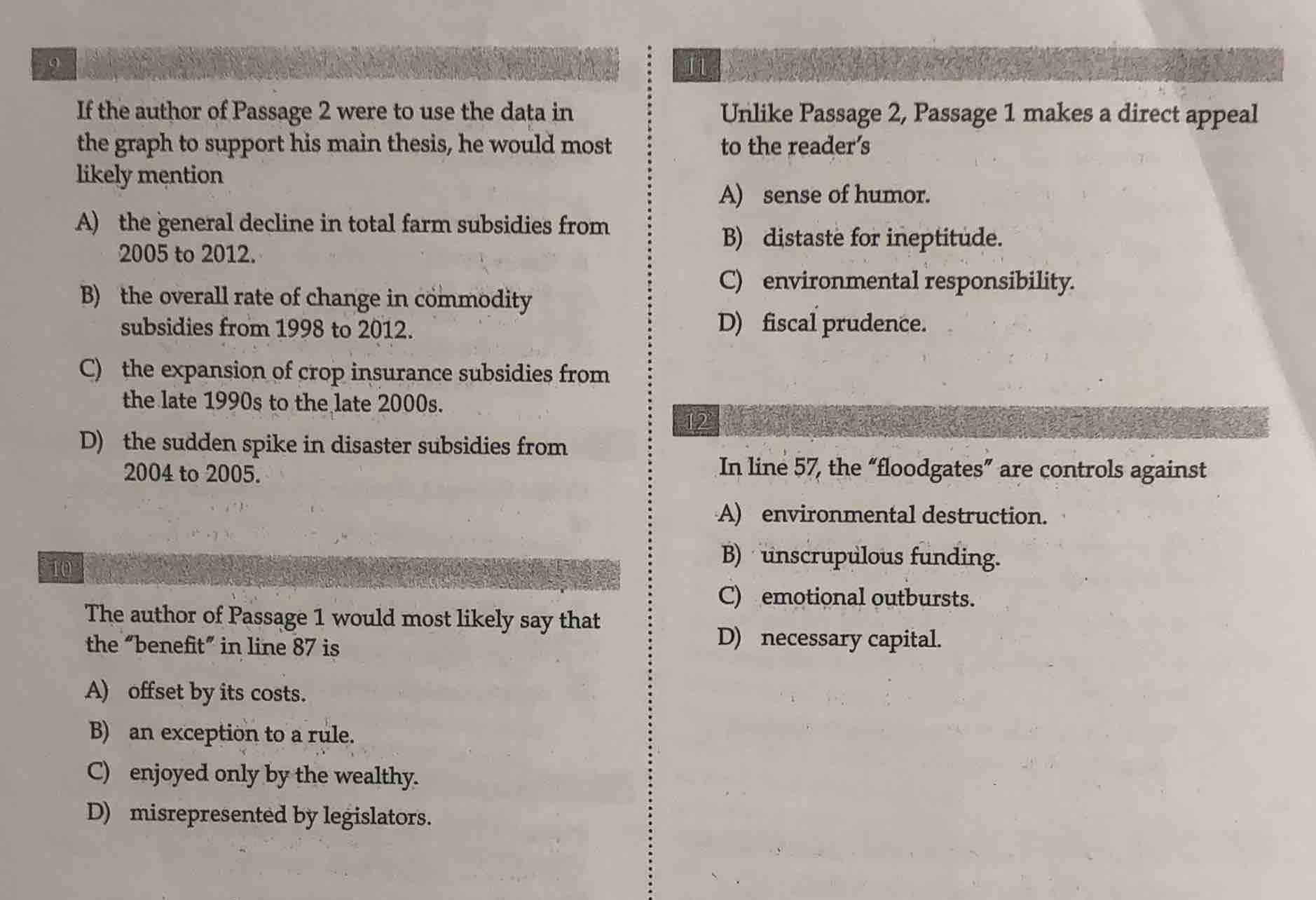 9 if the author of passage 2 were to use the data in the graph to suppo…