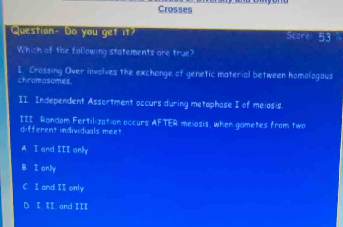 question- do you get it? which of the following statements are true? i.…