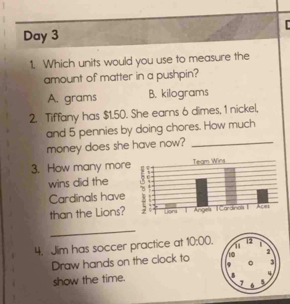 day 3 1. which units would you use to measure the amount of matter in a…