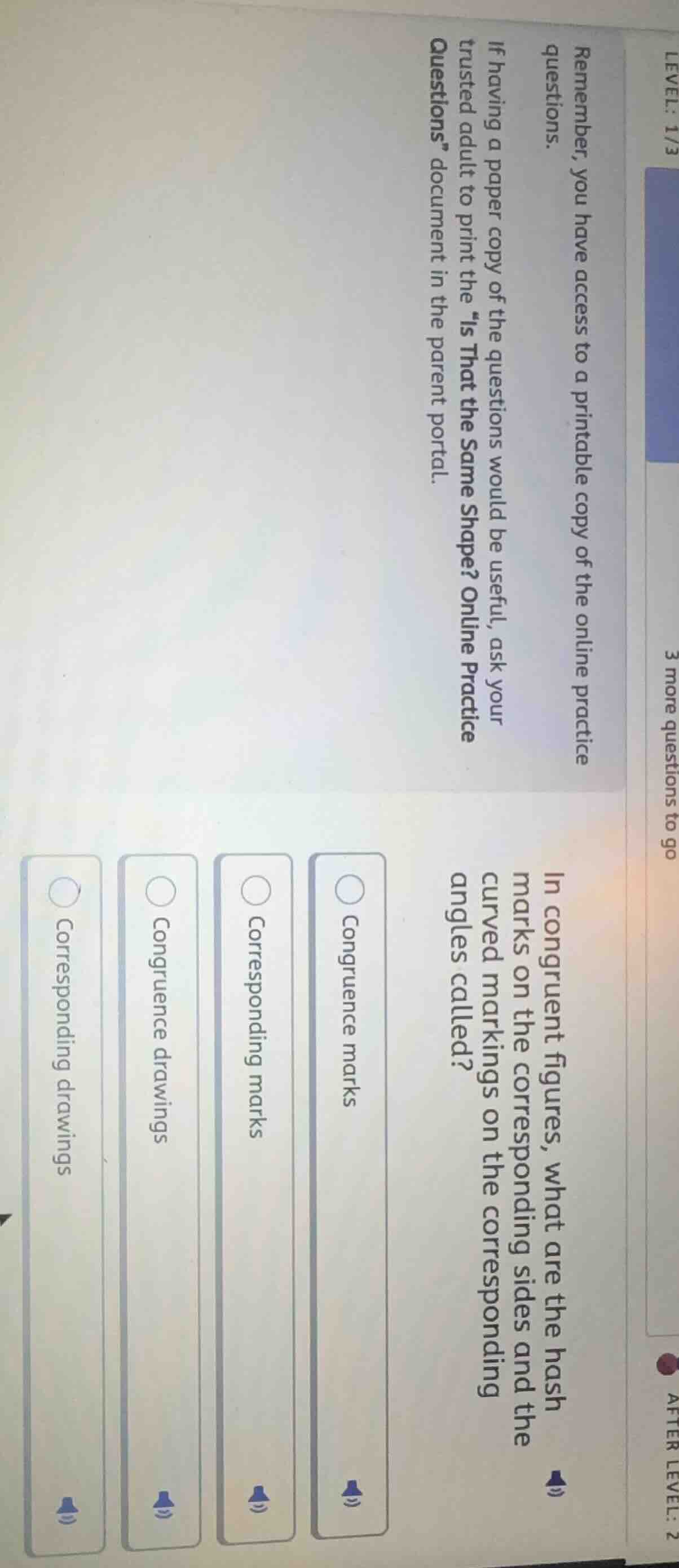 remember, you have access to a printable copy of the online practice qu…