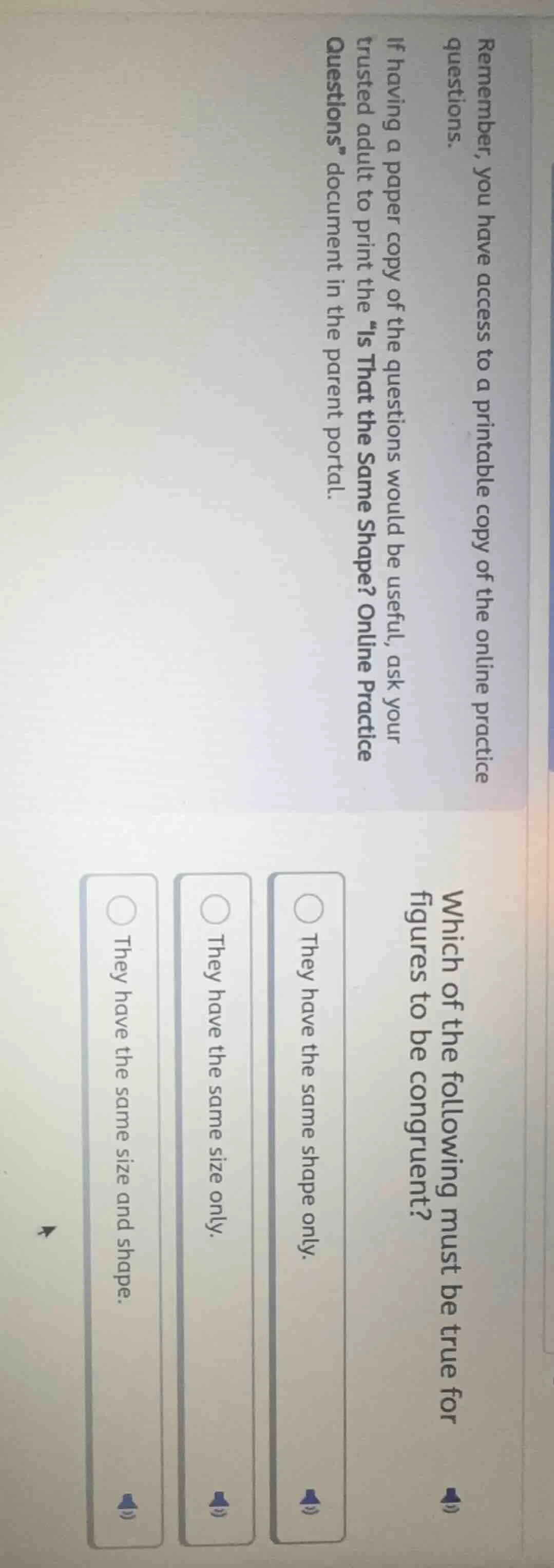 remember, you have access to a printable copy of the online practice qu…