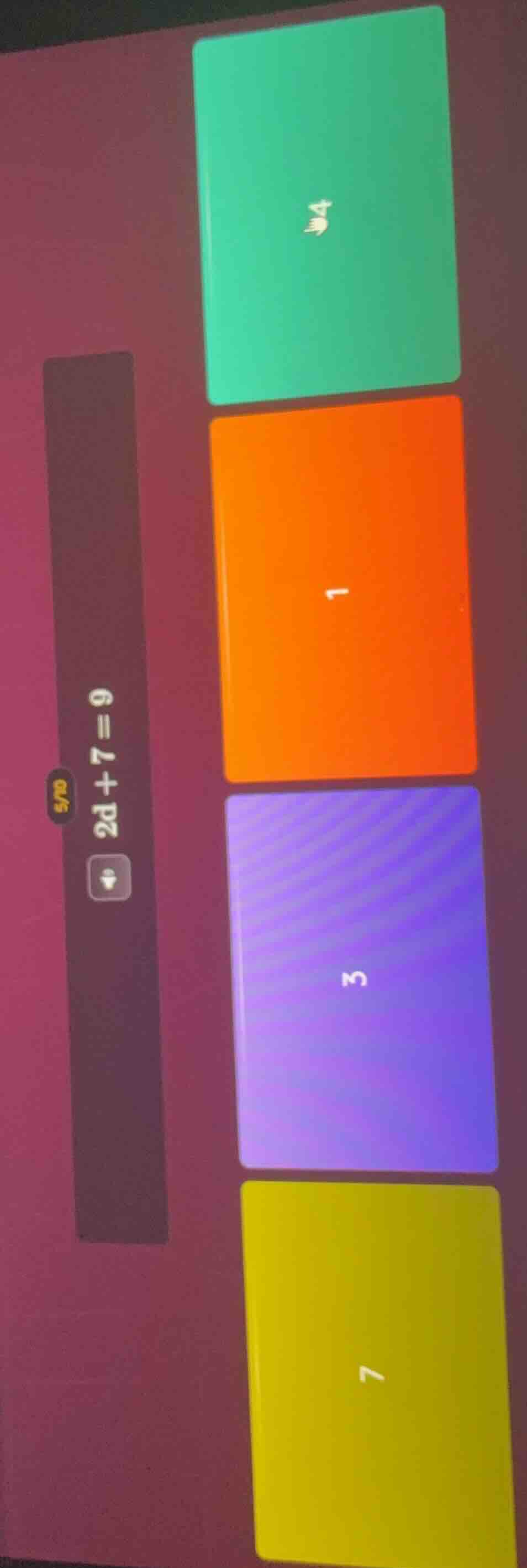 2p + 7 = 9