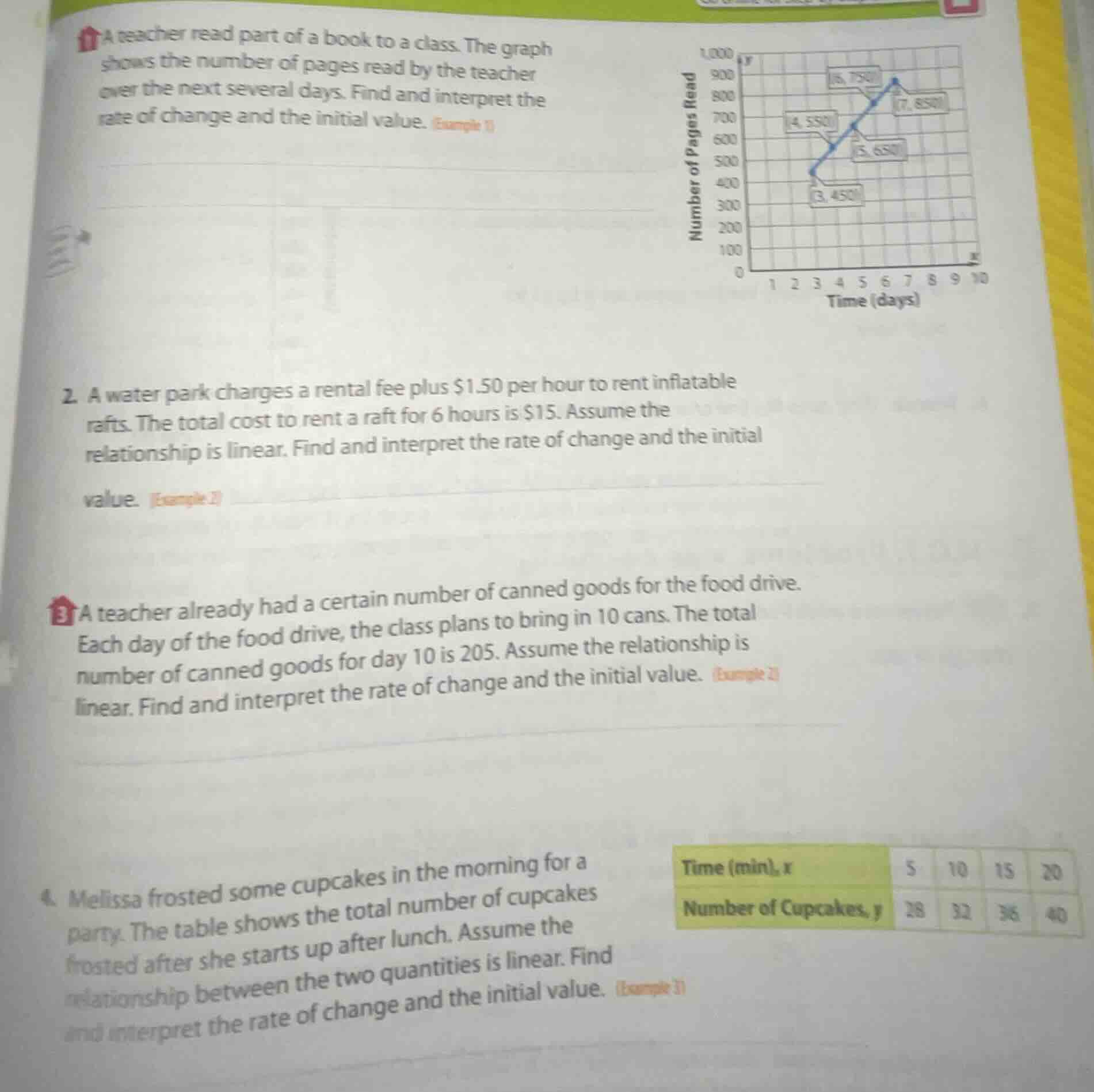 1. a teacher read part of a book to a class. the graph shows the number…