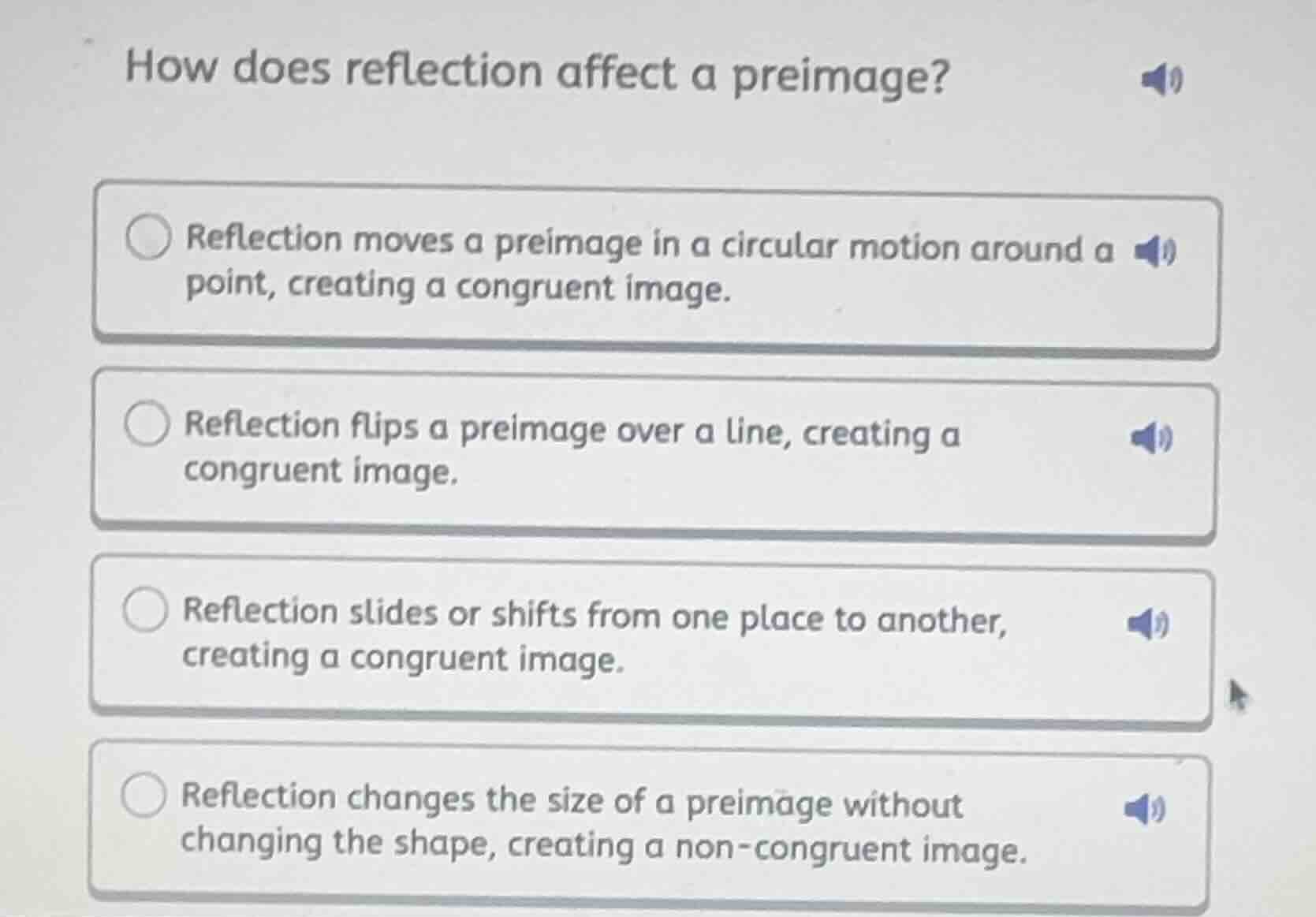 how does reflection affect a preimage? reflection moves a preimage in a…
