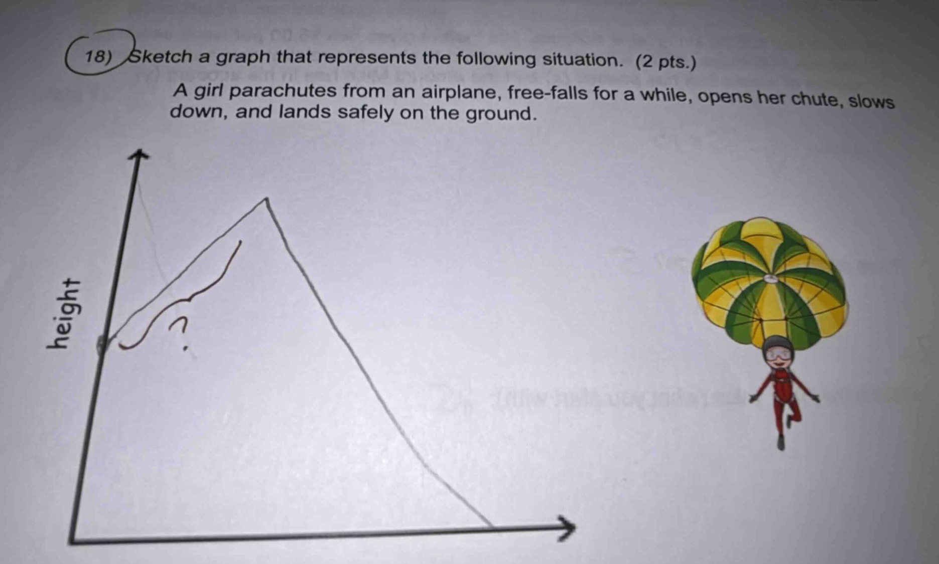 18) sketch a graph that represents the following situation. (2 pts.) a …
