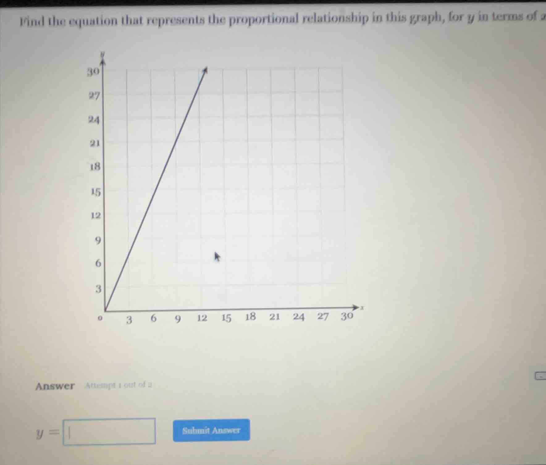 find the equation that represents the proportional relationship in this…