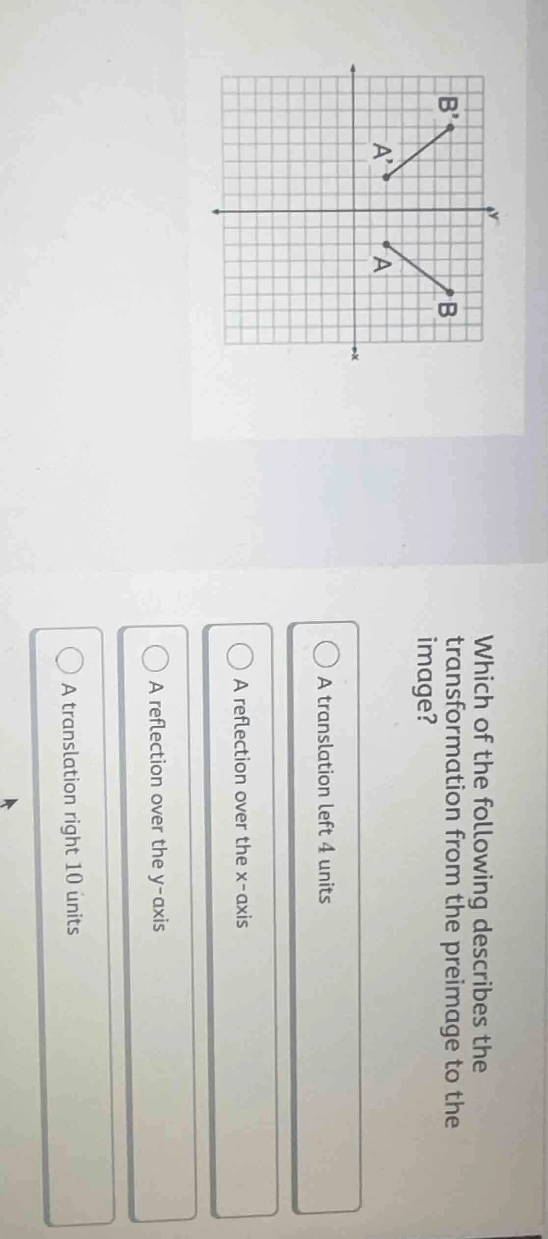 which of the following describes the transformation from the preimage t…