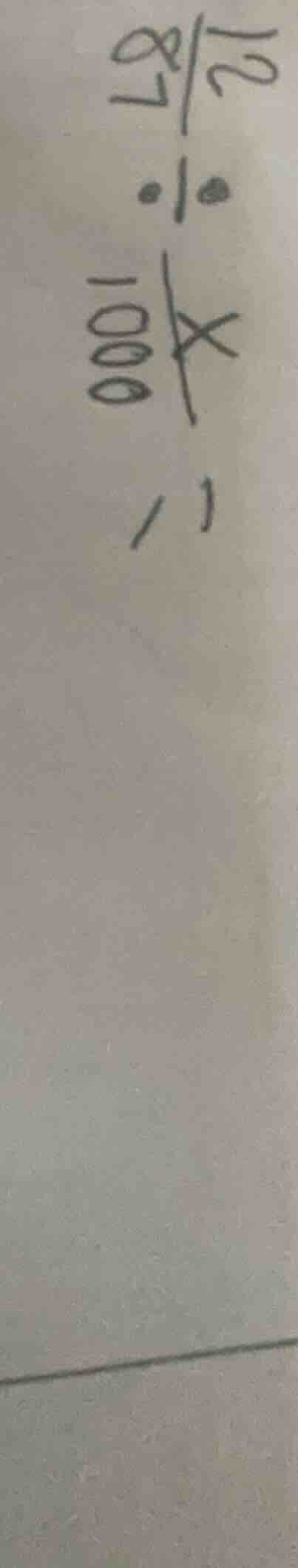 (\frac{2}{87} div \frac{x}{1000} =)