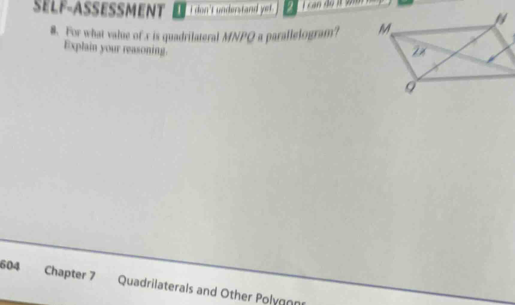 self-assessment 1 i dont understand yet. 2 i can do it with help 8. for…