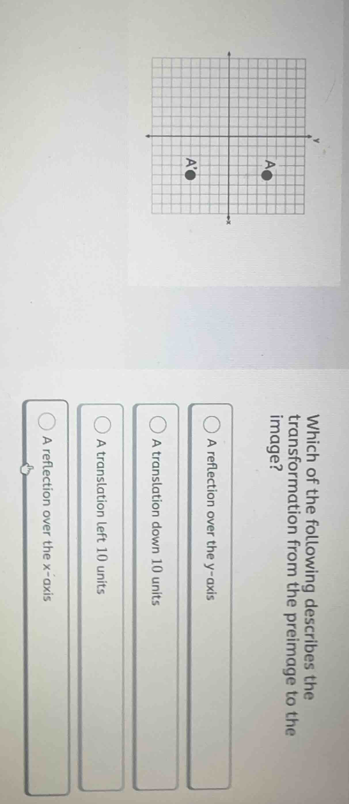 which of the following describes the transformation from the preimage t…