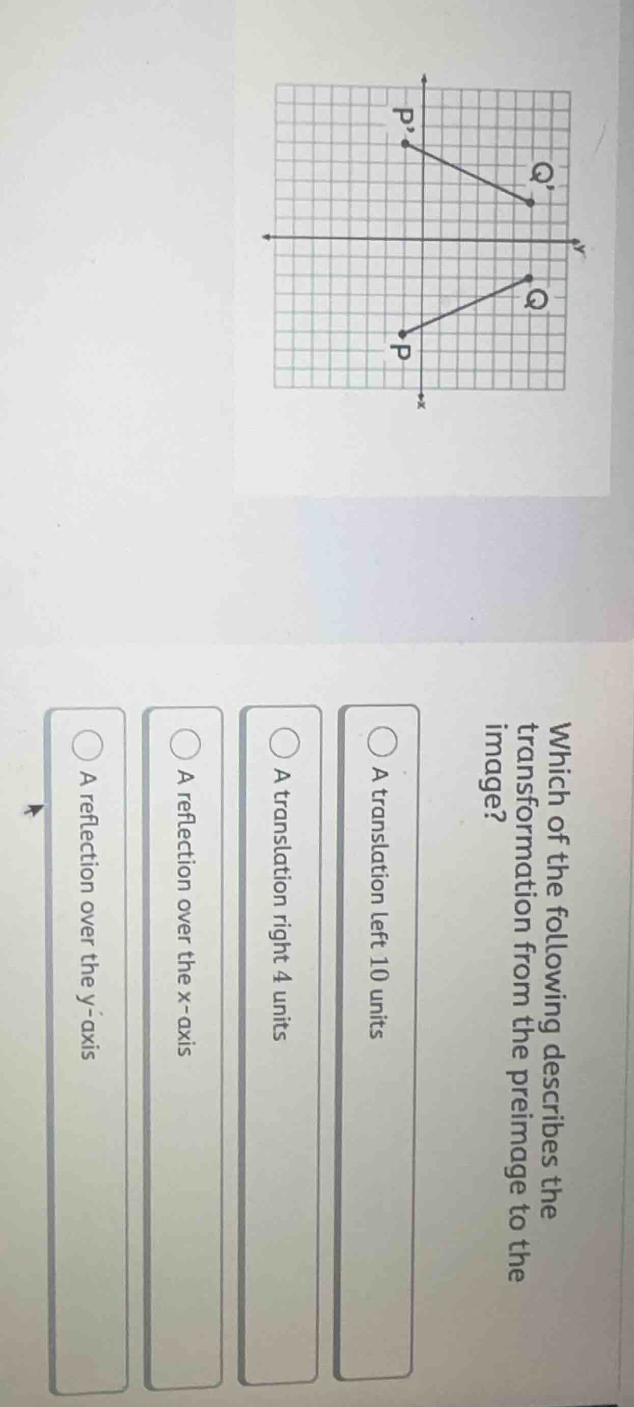 which of the following describes the transformation from the preimage t…