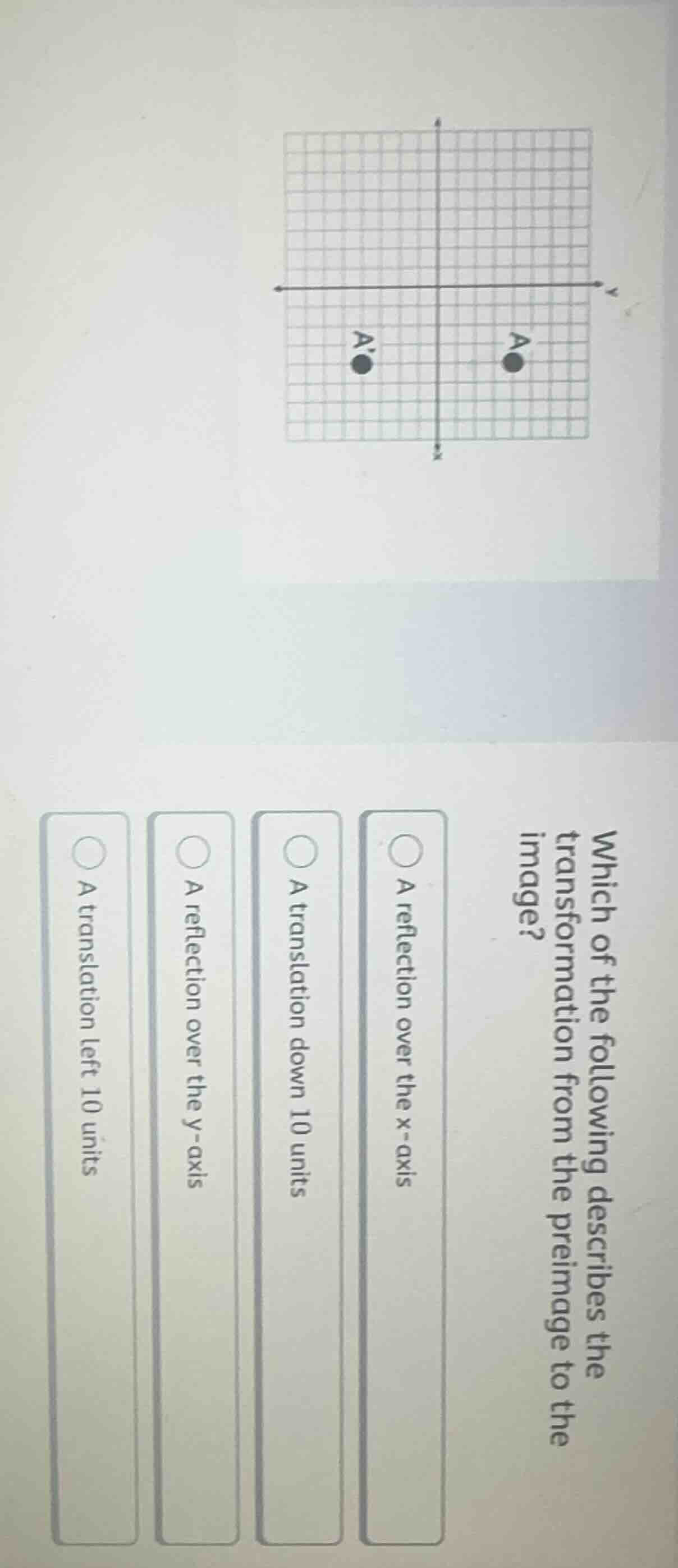 which of the following describes the transformation from the preimage t…