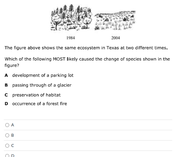the figure above shows the same ecosystem in texas at two different tim…
