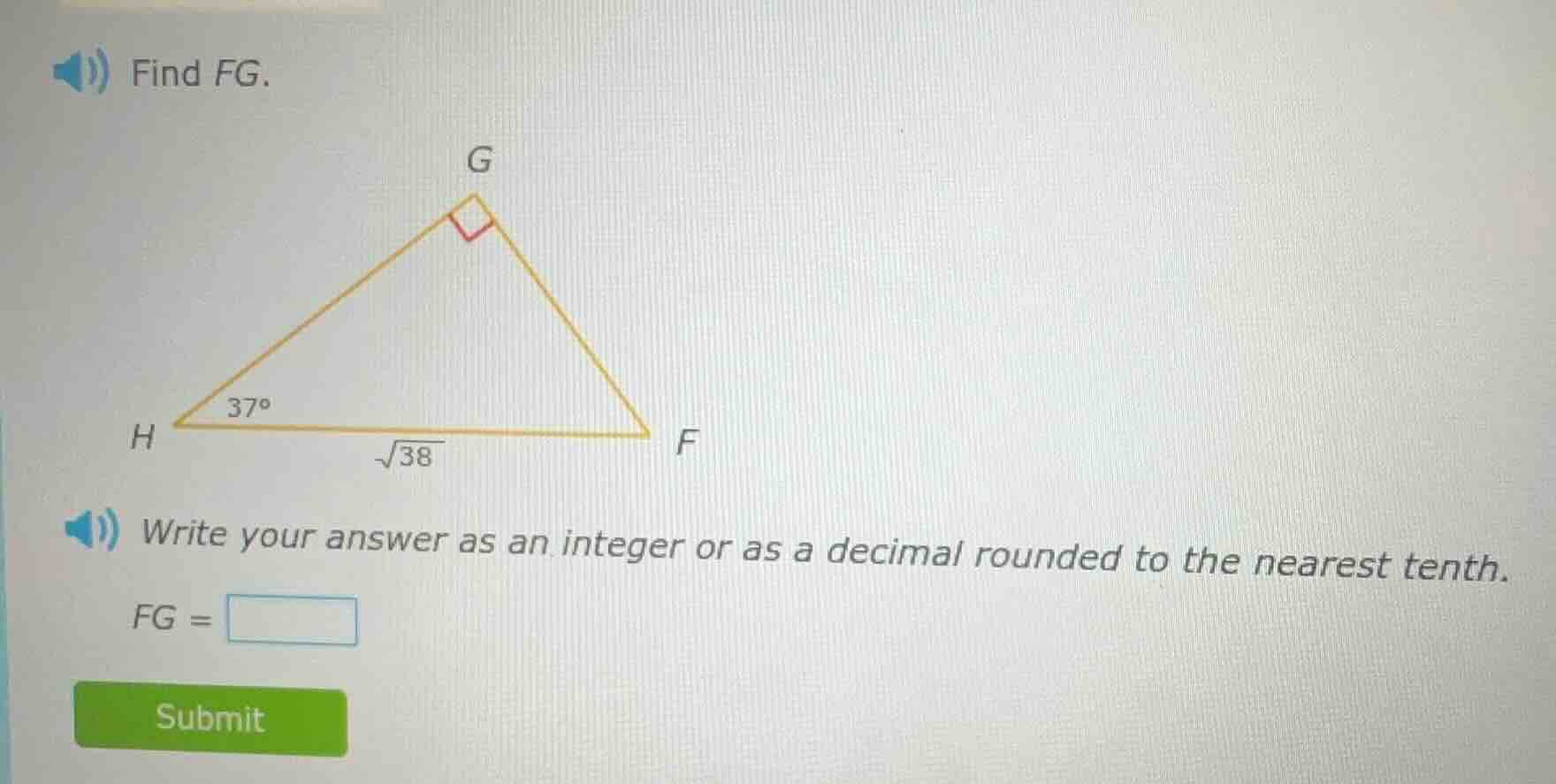 find fg. write your answer as an integer or as a decimal rounded to the…