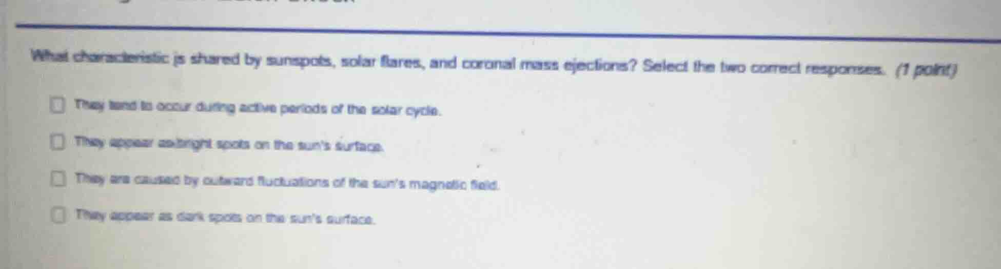 what characteristic is shared by sunspots, solar flares, and coronal ma…
