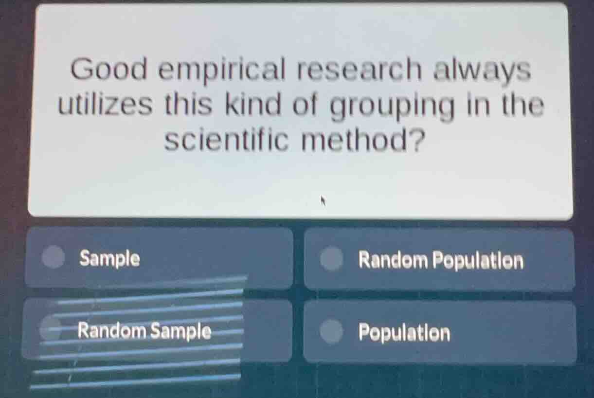 good empirical research always utilizes this kind of grouping in the sc…