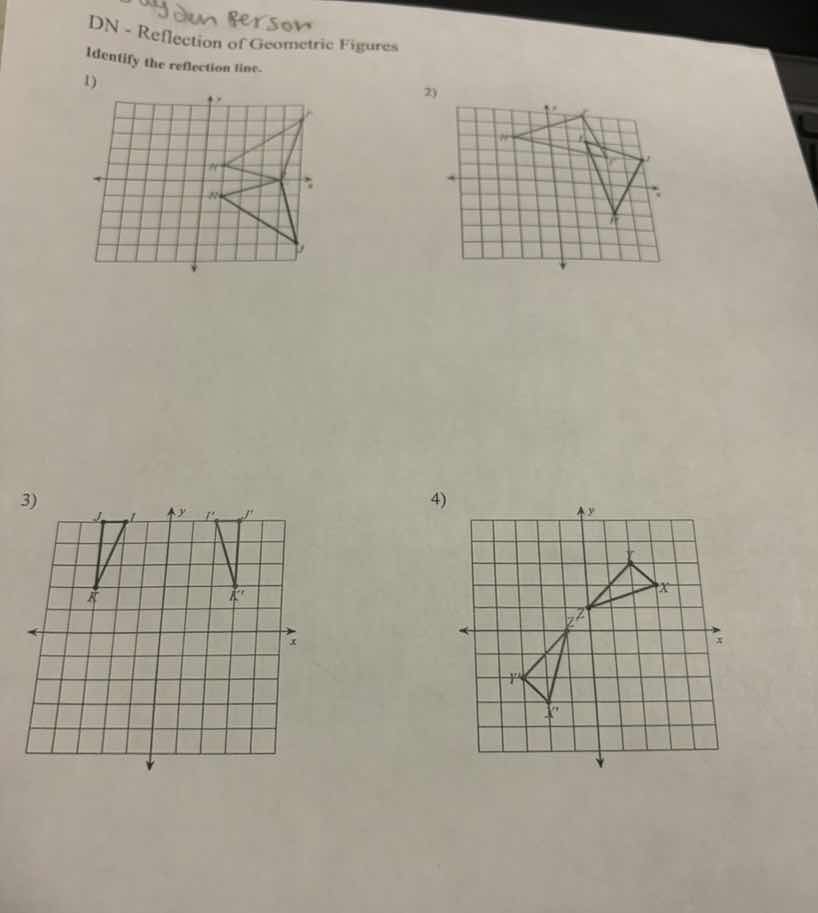 dn - reflection of geometric figures identify the reflection line. 1) 2…