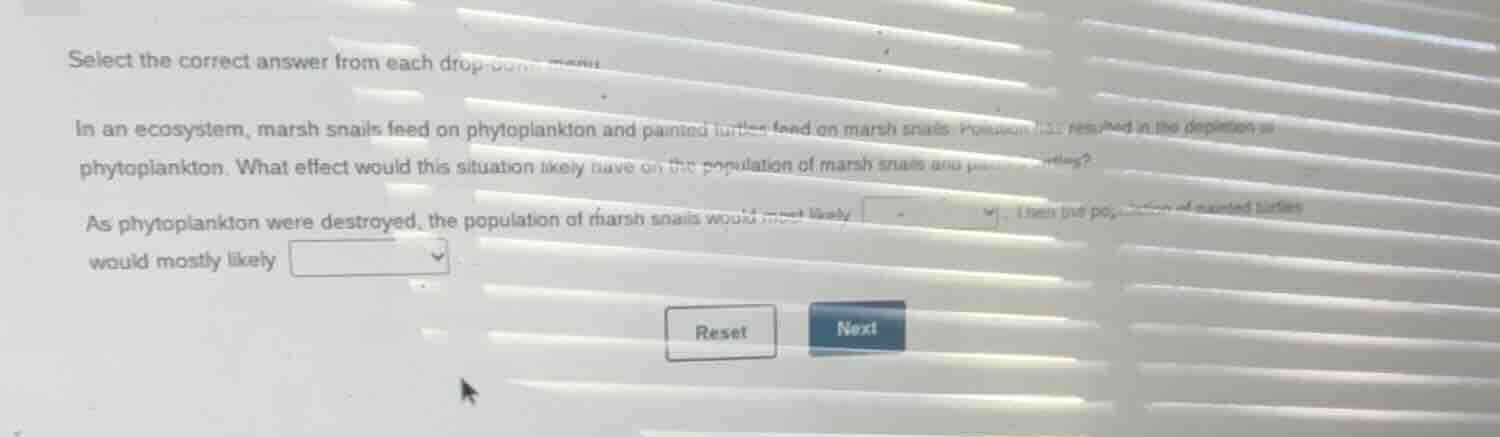 select the correct answer from each drop - down menu. in an ecosystem, …