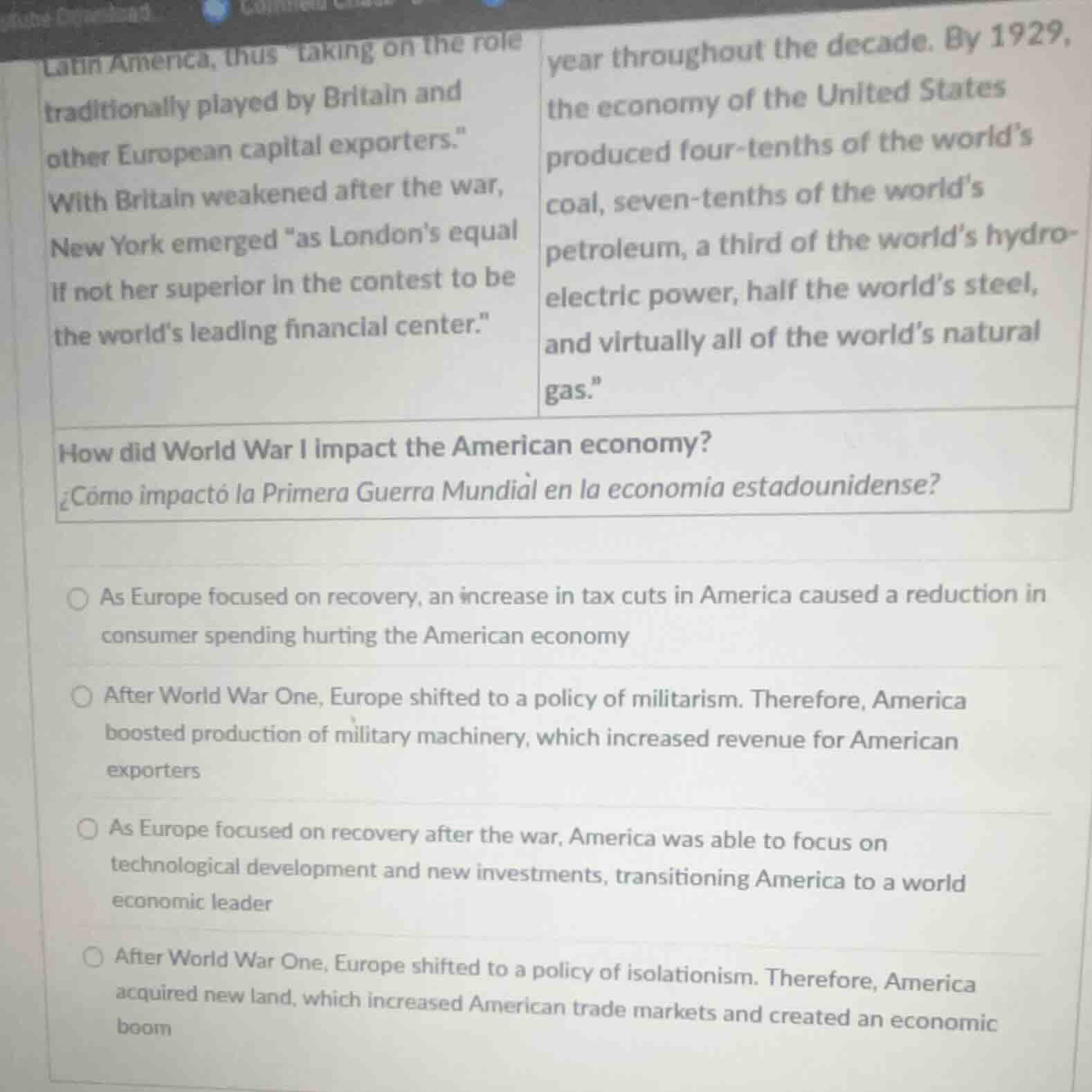 latin america, thus taking on the role traditionally played by britain …