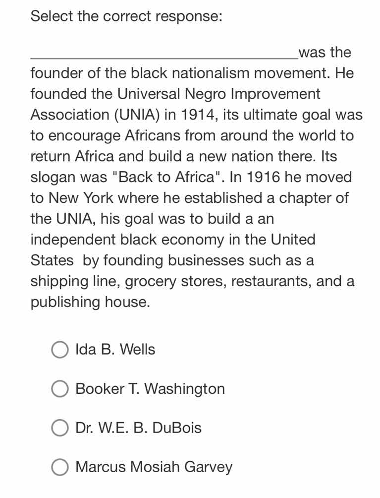 select the correct response: __________________________was the founder …