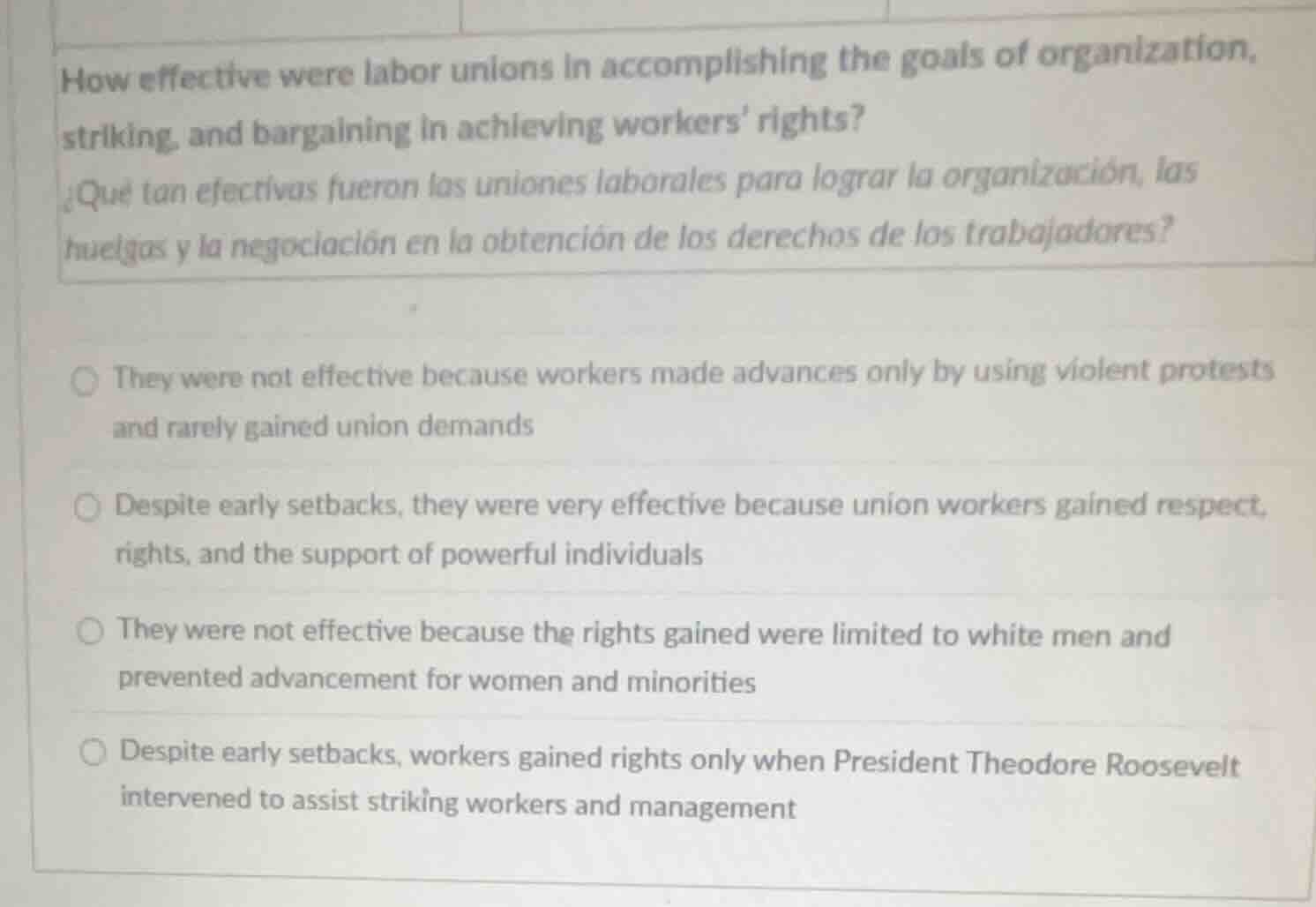 how effective were labor unions in accomplishing the goals of organizat…