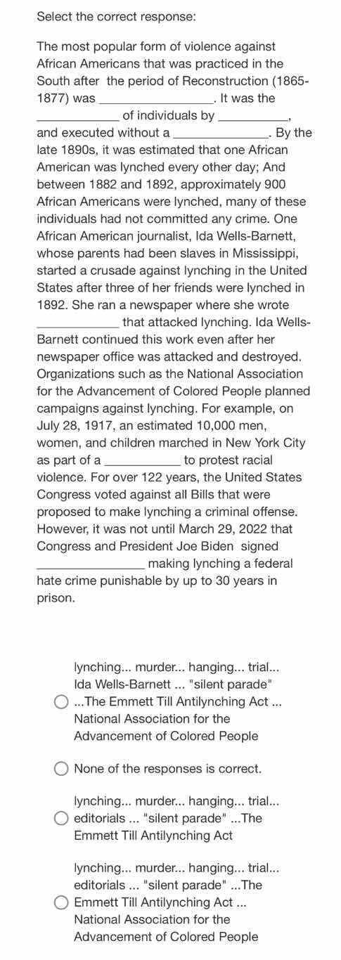 select the correct response: the most popular form of violence against …