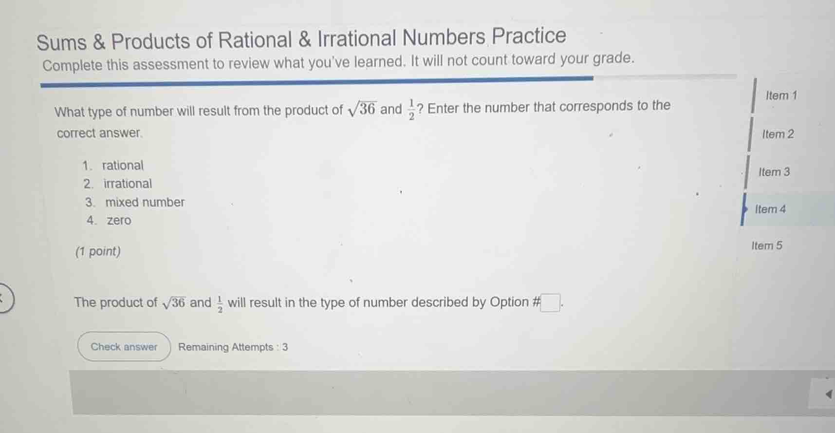 sums & products of rational & irrational numbers practice complete this…