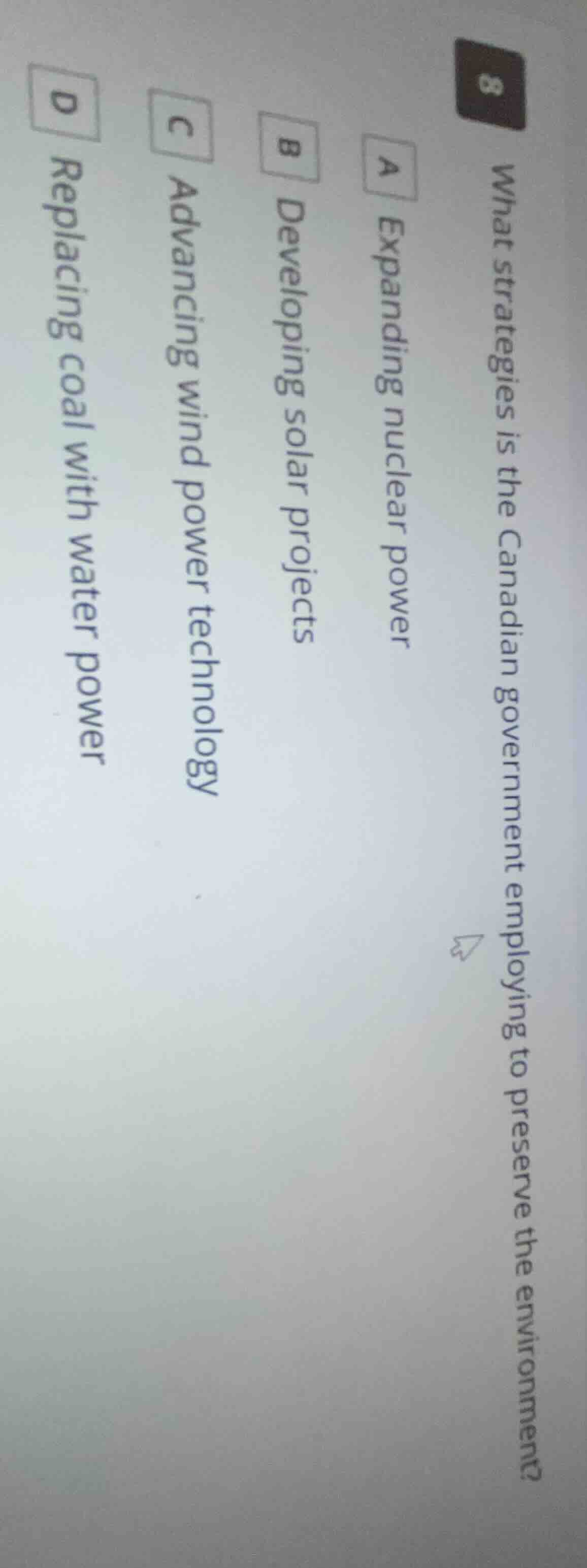 8 what strategies is the canadian government employing to preserve the …