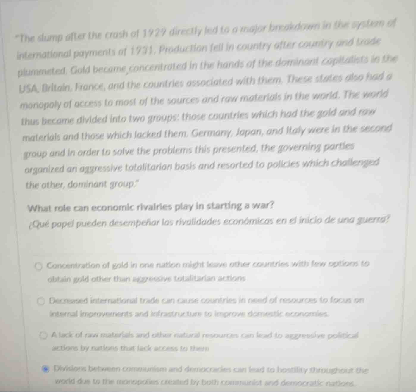 the slump after the crash of 1929 directly led to a major breakdown in …