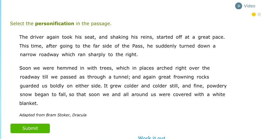select the personification in the passage. the driver again took his se…