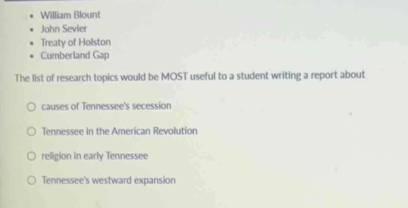 • william blount • john sevier • treaty of holston • cumberland gap the…
