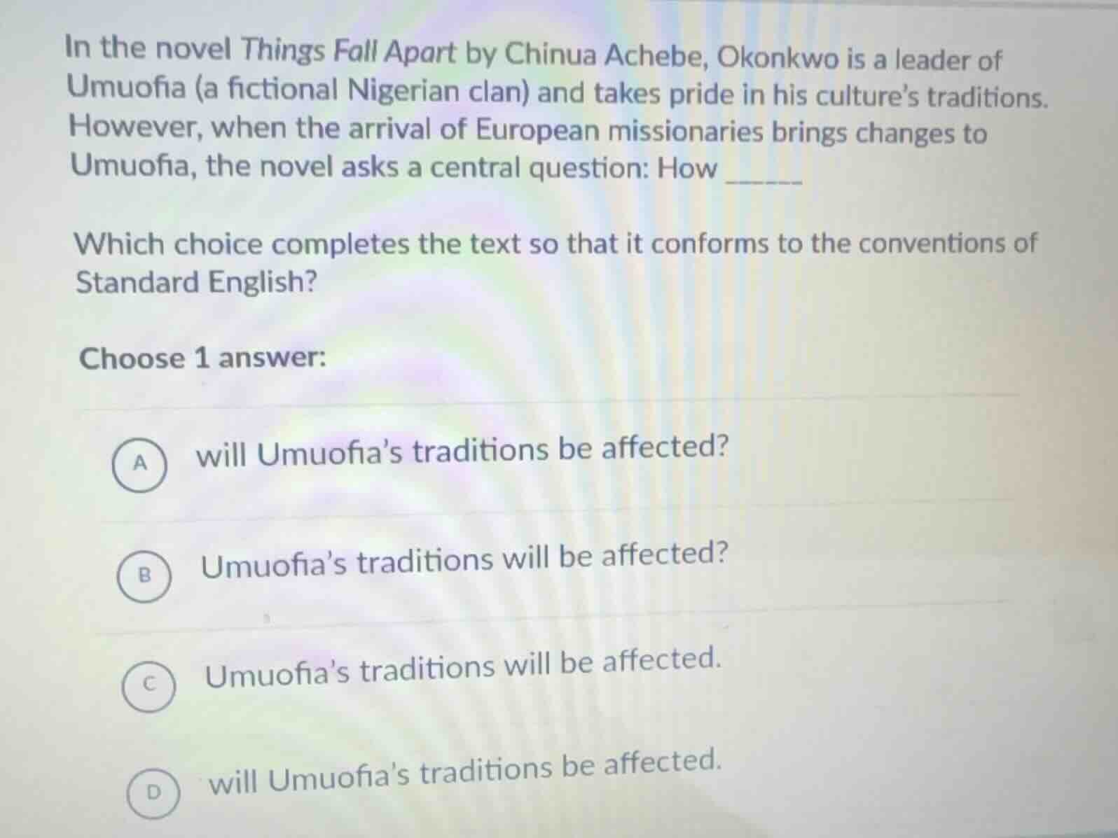 in the novel things fall apart by chinua achebe, okonkwo is a leader of…