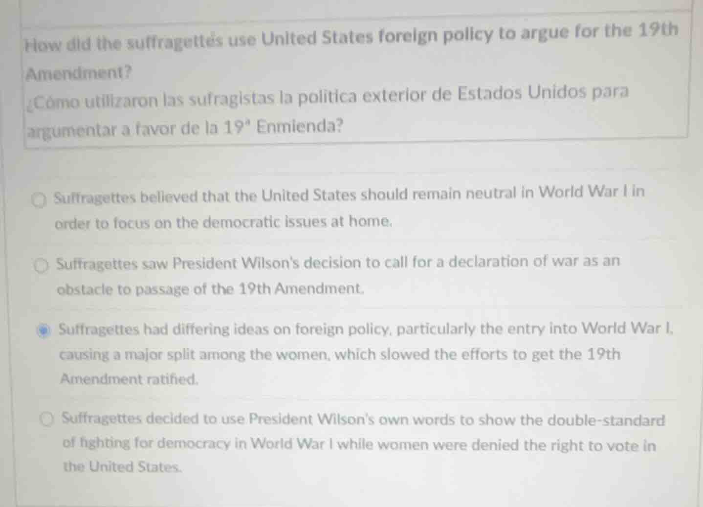 how did the suffragettes use united states foreign policy to argue for …