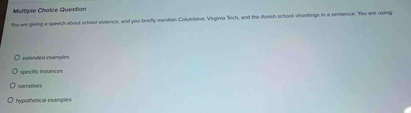 multiple choice question you are giving a speech about school violence,…