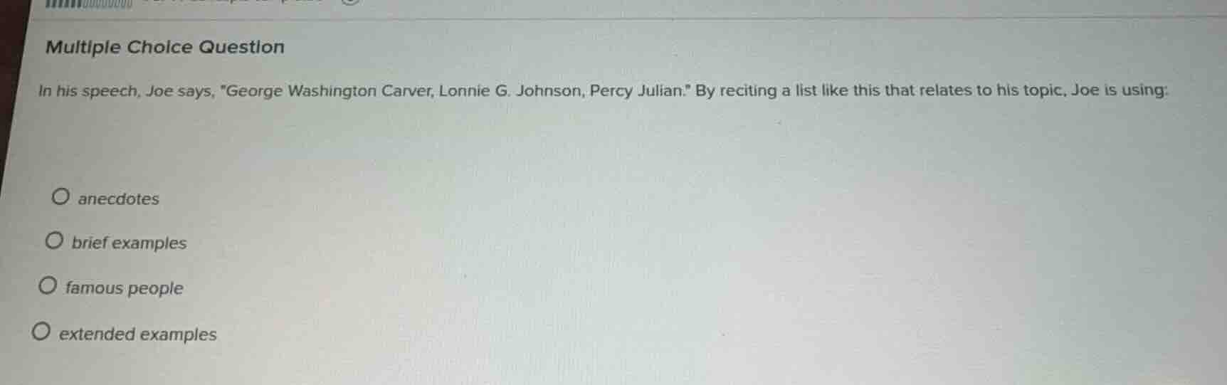 multiple choice question in his speech, joe says, \george washington ca…