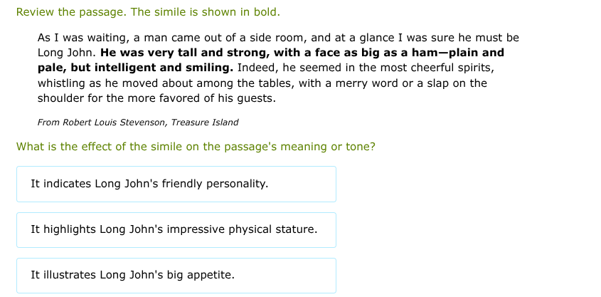 review the passage. the simile is shown in bold. as i was waiting, a ma…