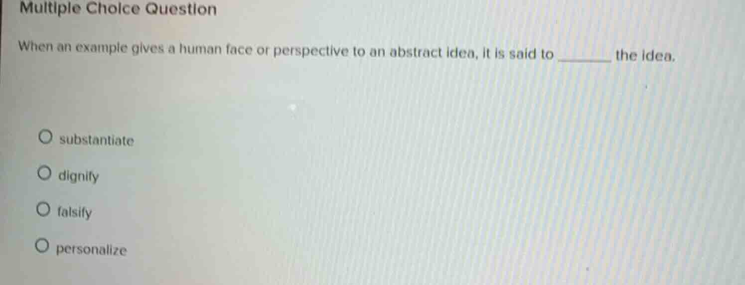 multiple choice question when an example gives a human face or perspect…