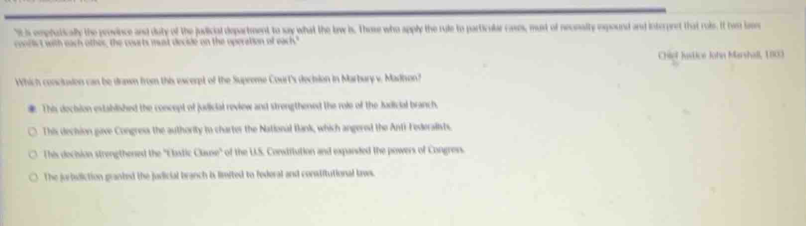 “it is emphatically the province and duty of the judicial department to…
