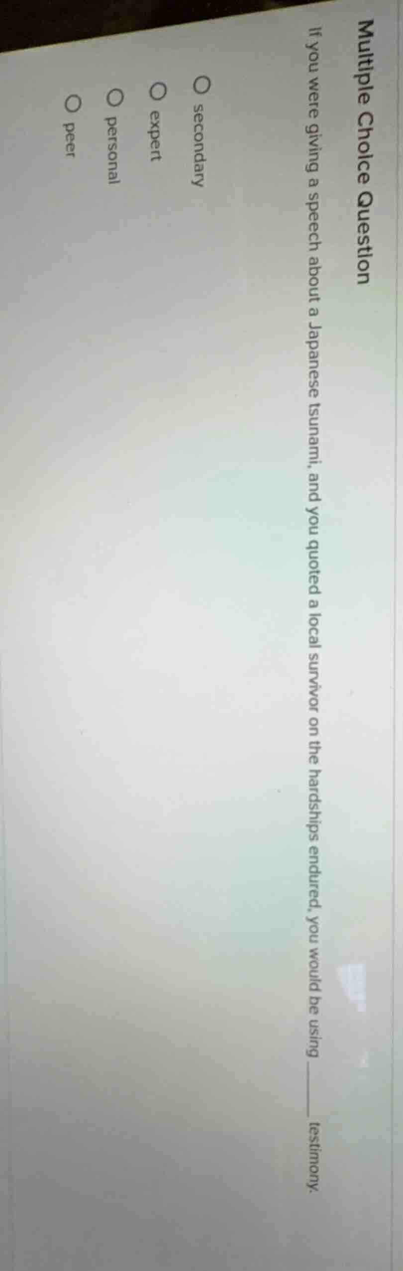 multiple choice question if you were giving a speech about a japanese t…