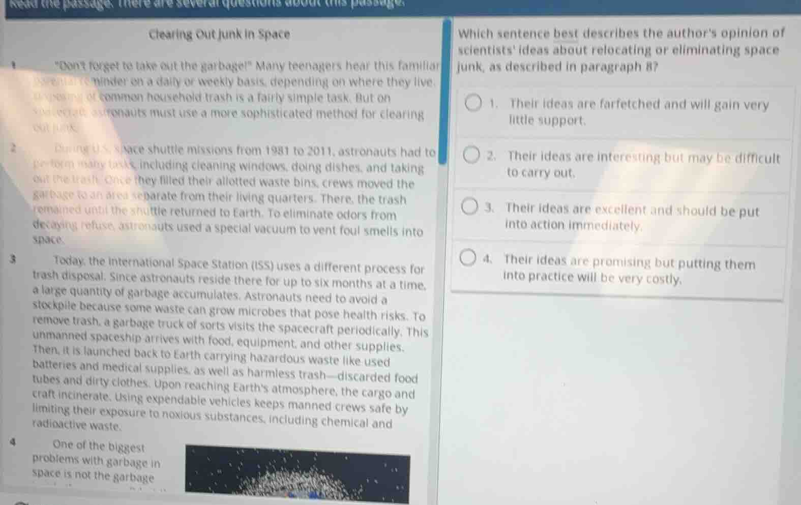 read the passage. there are several questions about this passage. clear…