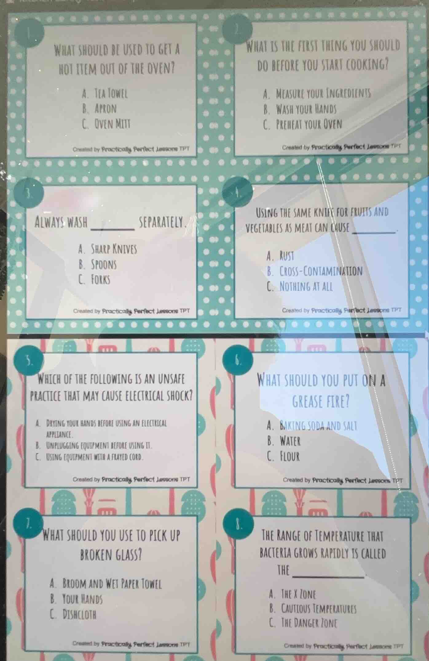 1. what should be used to get a hot item out of the oven? a. tea towel …