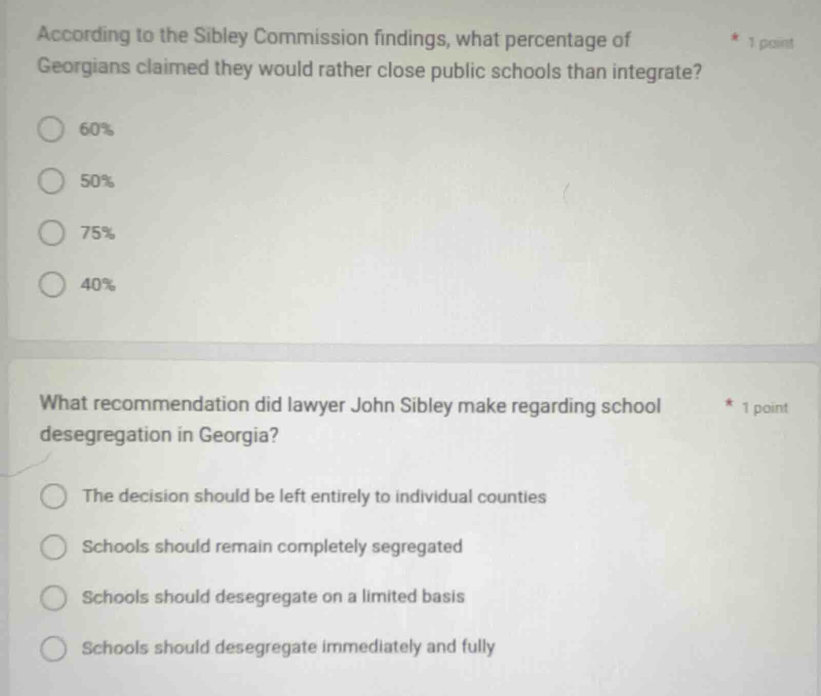 according to the sibley commission findings, what percentage of georgia…