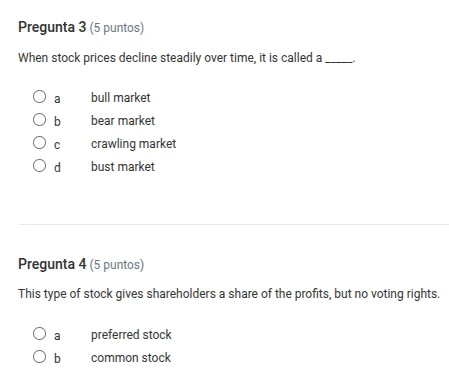 pregunta 3 (5 puntos) when stock prices decline steadily over time, it …