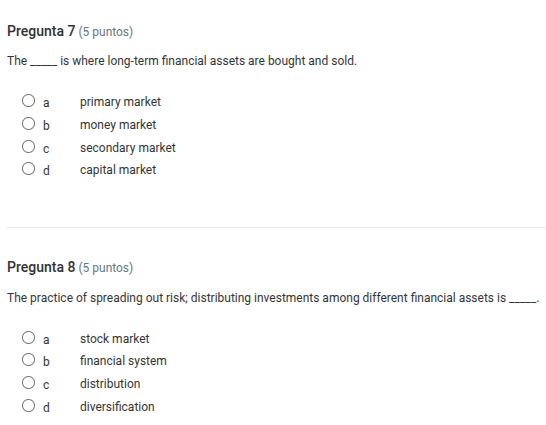 pregunta 7 (5 puntos) the ____ is where long - term financial assets ar…