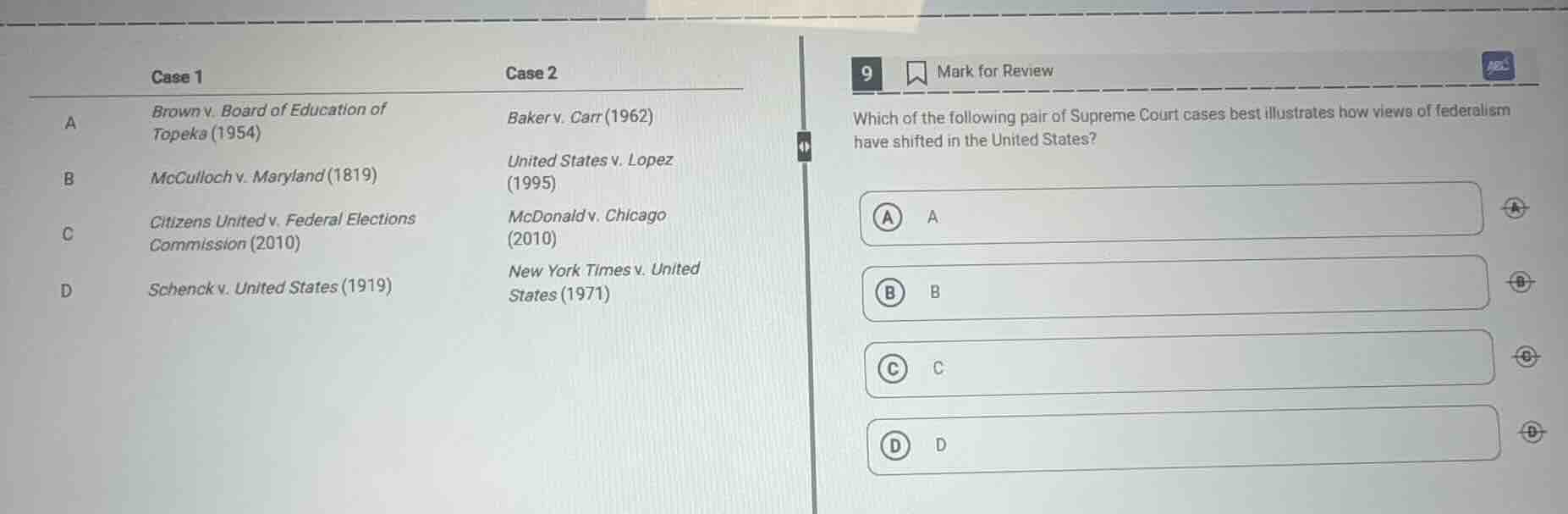 case 1 case 2 a brown v. board of education of topeka (1954) baker v. c…