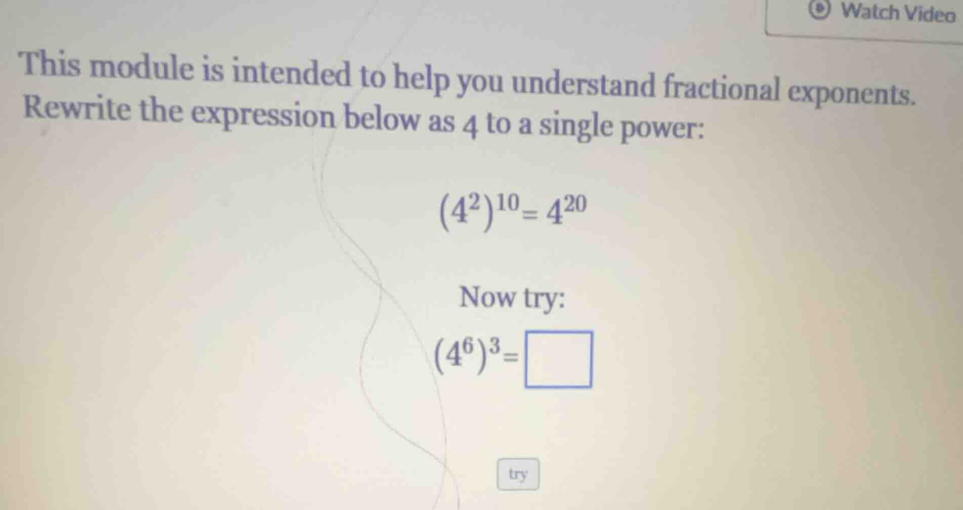 this module is intended to help you understand fractional exponents. re…